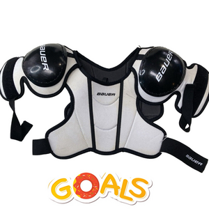 Bauer Hockey Shoulder Pads Youth Small (S) Tires Black And White 40-60 Pounds